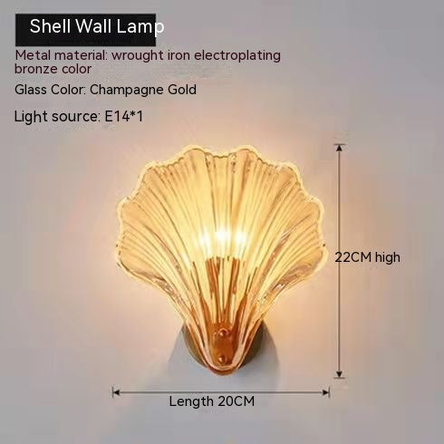 Simple Shell Glass Master Bedroom Italian Room Bedside Living Room Aisle Stair Background Wall Lamp