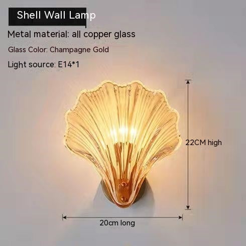 Simple Shell Glass Master Bedroom Italian Room Bedside Living Room Aisle Stair Background Wall Lamp