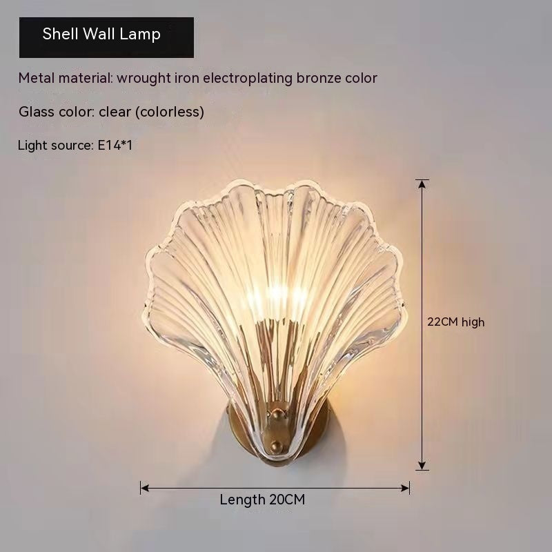 Simple Shell Glass Master Bedroom Italian Room Bedside Living Room Aisle Stair Background Wall Lamp